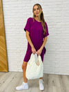 Comfy Cruising Top and Biker Shorts Set in Plum