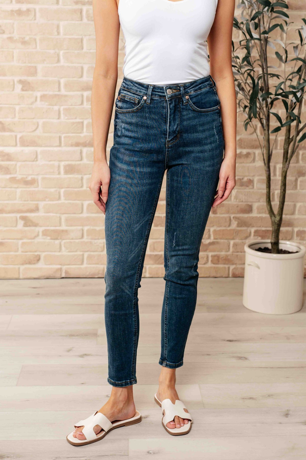 Cora High Rise Control Top Skinny Judy Blue Jeans