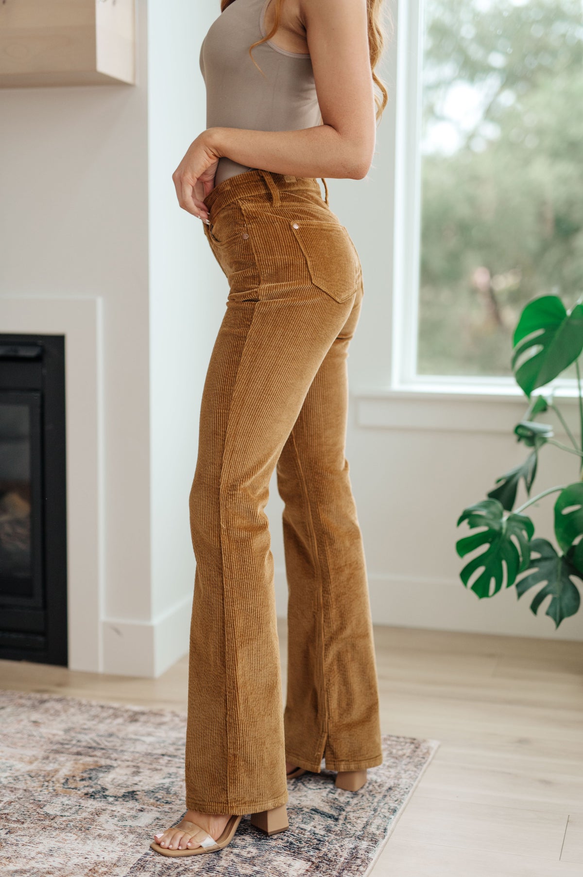 Cordelia Bootcut Corduroy Judy Blue Pants in Camel