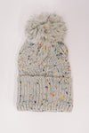 Cover Your Ears Pom Pom Beanie in Grey