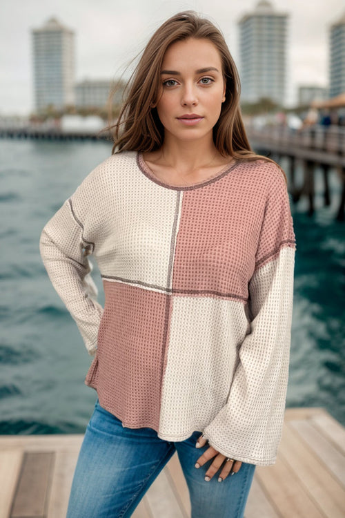 Crossing Paths Waffle Knit Top