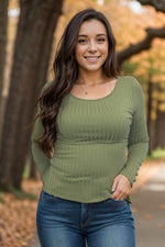 Daphne Olive Knit Top