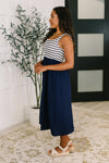 Dockside Darling Midi Dress in Navy