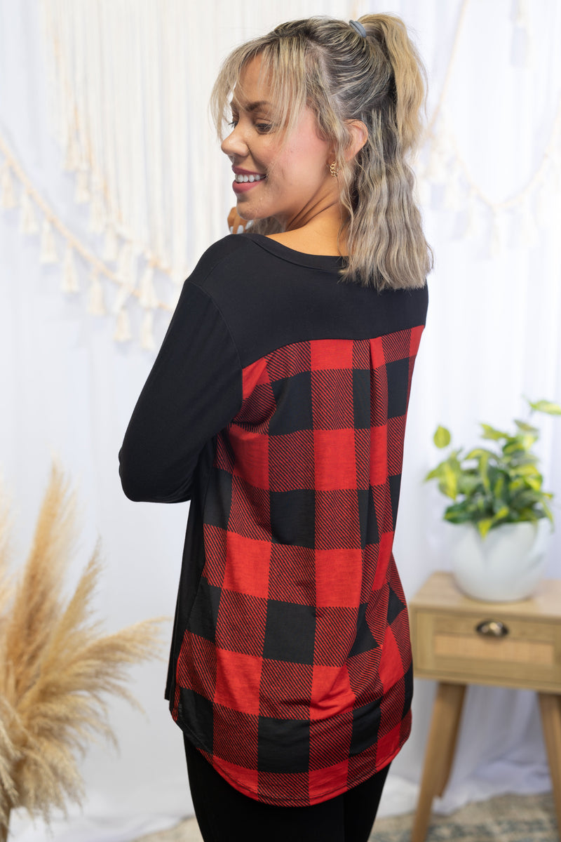 Double Take - Buffalo Plaid Top