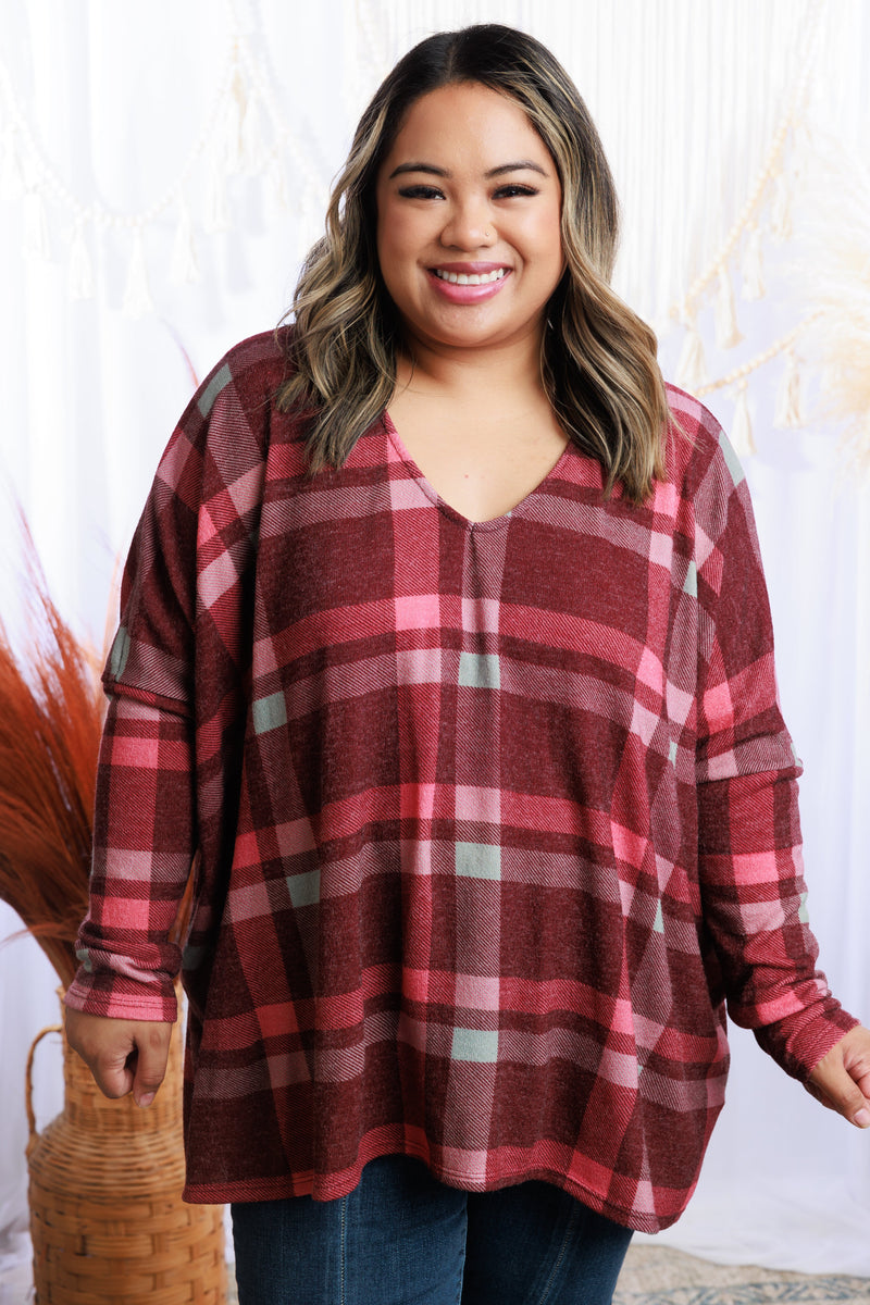 Draped In Plaid Sweater Dolman