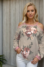 Dusty Floral Cold Shoulder