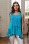 Electric Teal Sleeveless Top