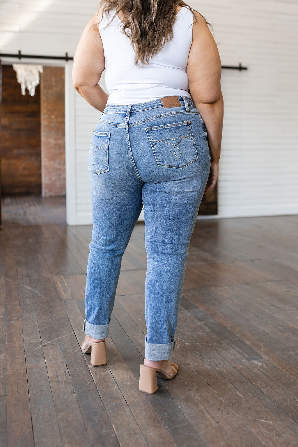 Elodie Mid Rise Distressed Boyfriend Judy Blue Jeans