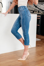 Emily High Rise Cool Denim Pull On Capri Judy Blue Jeans