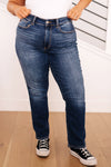 Estelle High Waist Thermal Straight Judy Blue Jeans