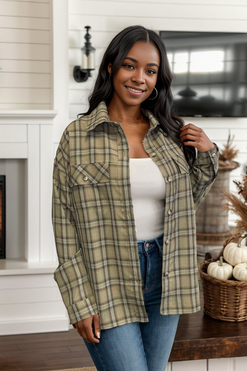 Faith In Fall Plaid Button Down