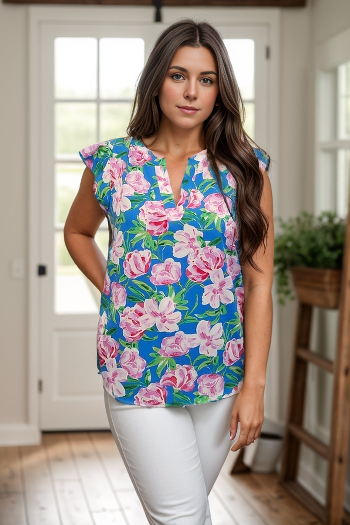 Garden Vibes Flutter Sleeve Top