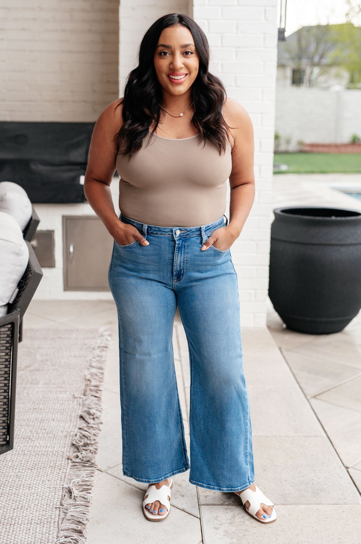 Hayes High Rise Wide Leg Crop Judy Blue Jeans