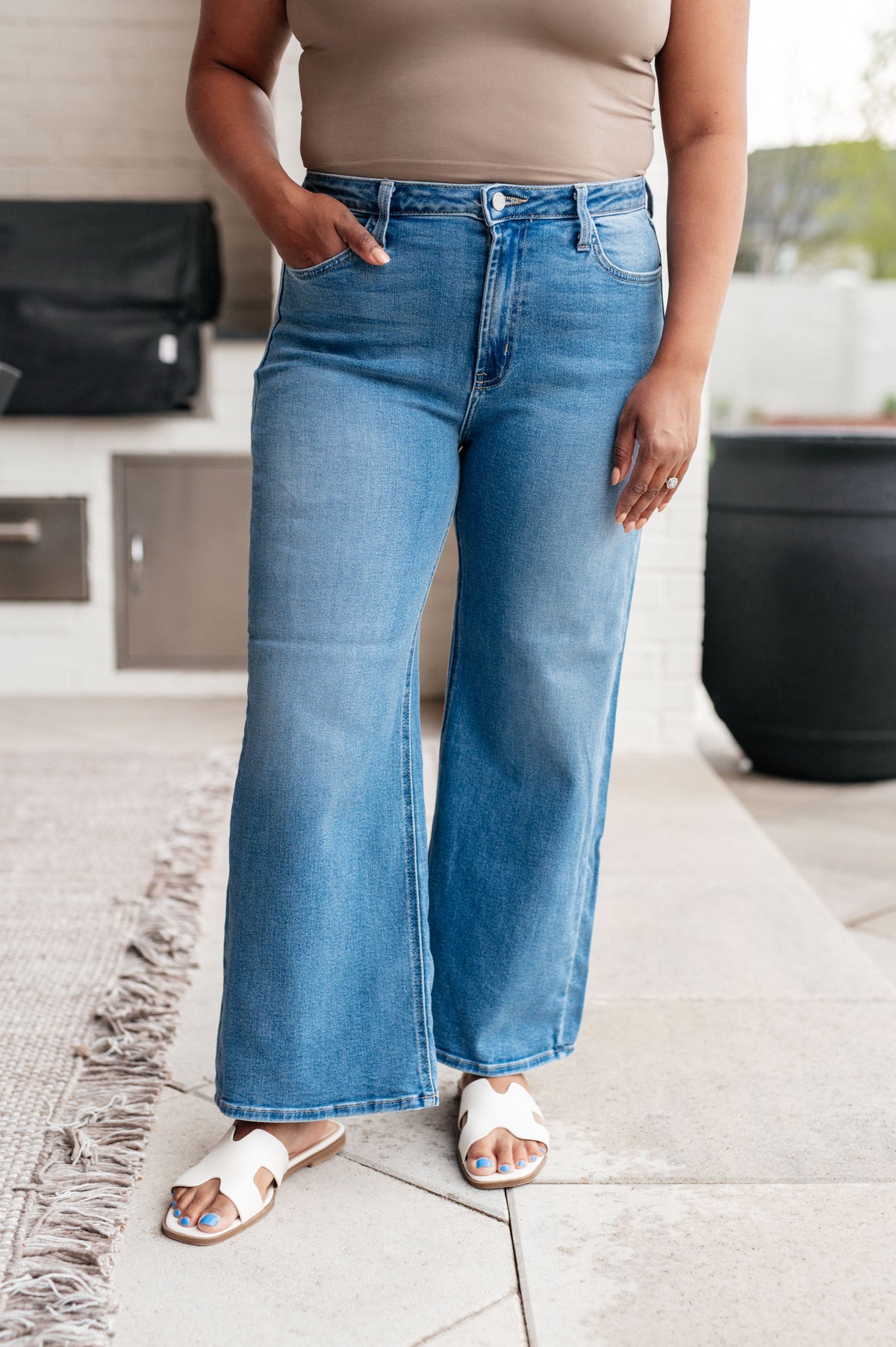 Hayes High Rise Wide Leg Crop Judy Blue Jeans