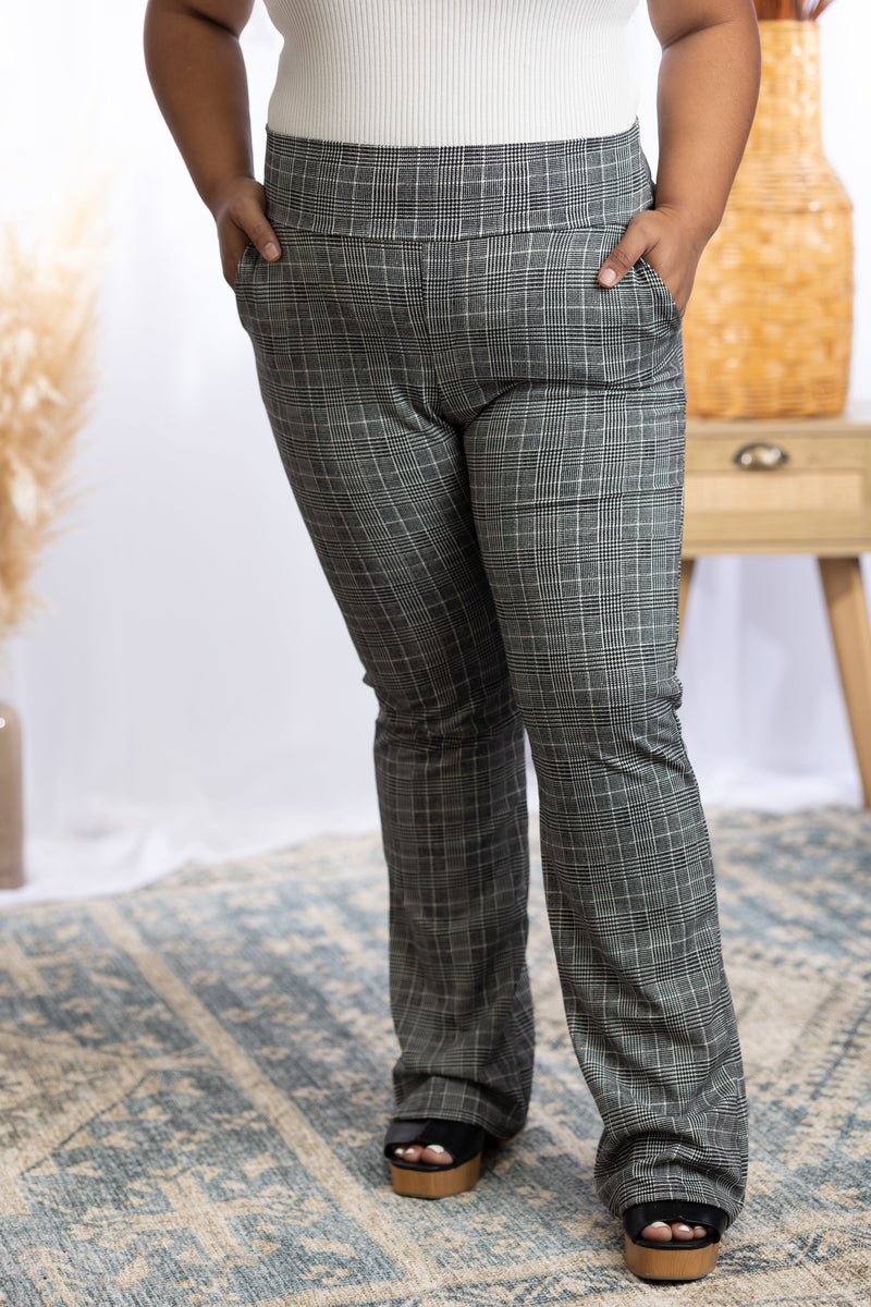 Headed Uptown - Plaid Flare Pants