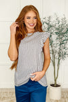 Heavily Invested Striped Ruffle Detail Top
