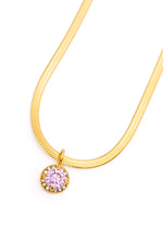 Here to Shine Gold Plated Necklace in Pink