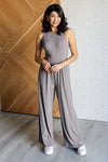 Hilary Wide Leg Jumpsuit in Grey