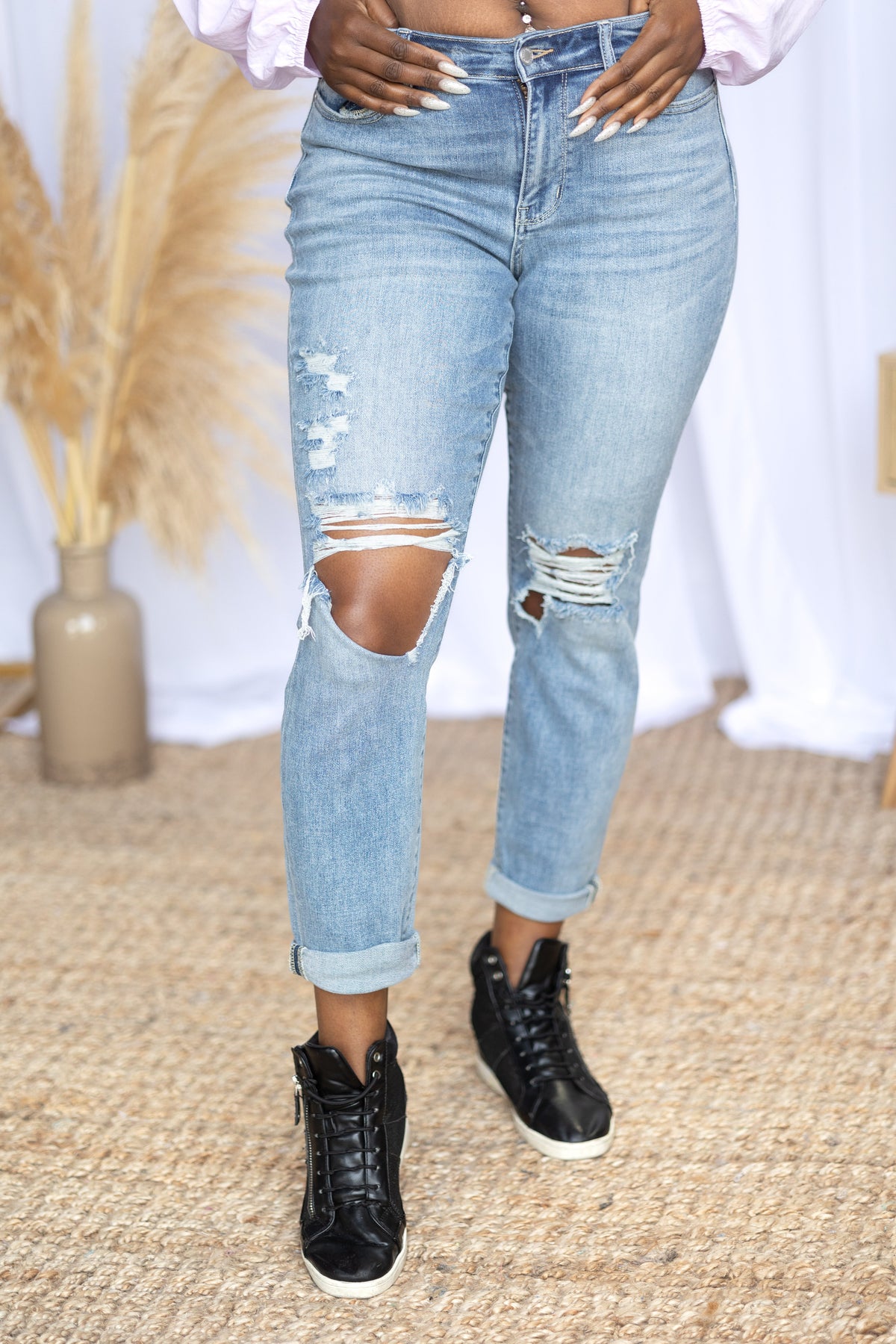 Home Run Judy Blue Double Cuff Jeans