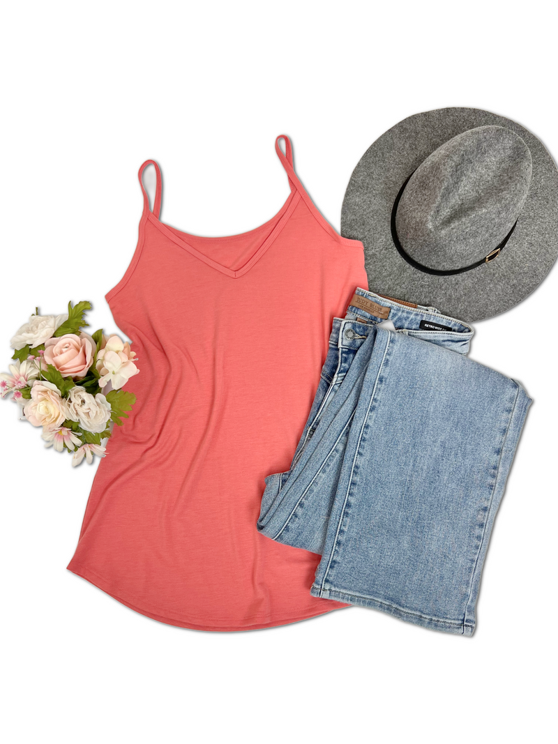 Amber Reversible Tank in Coral