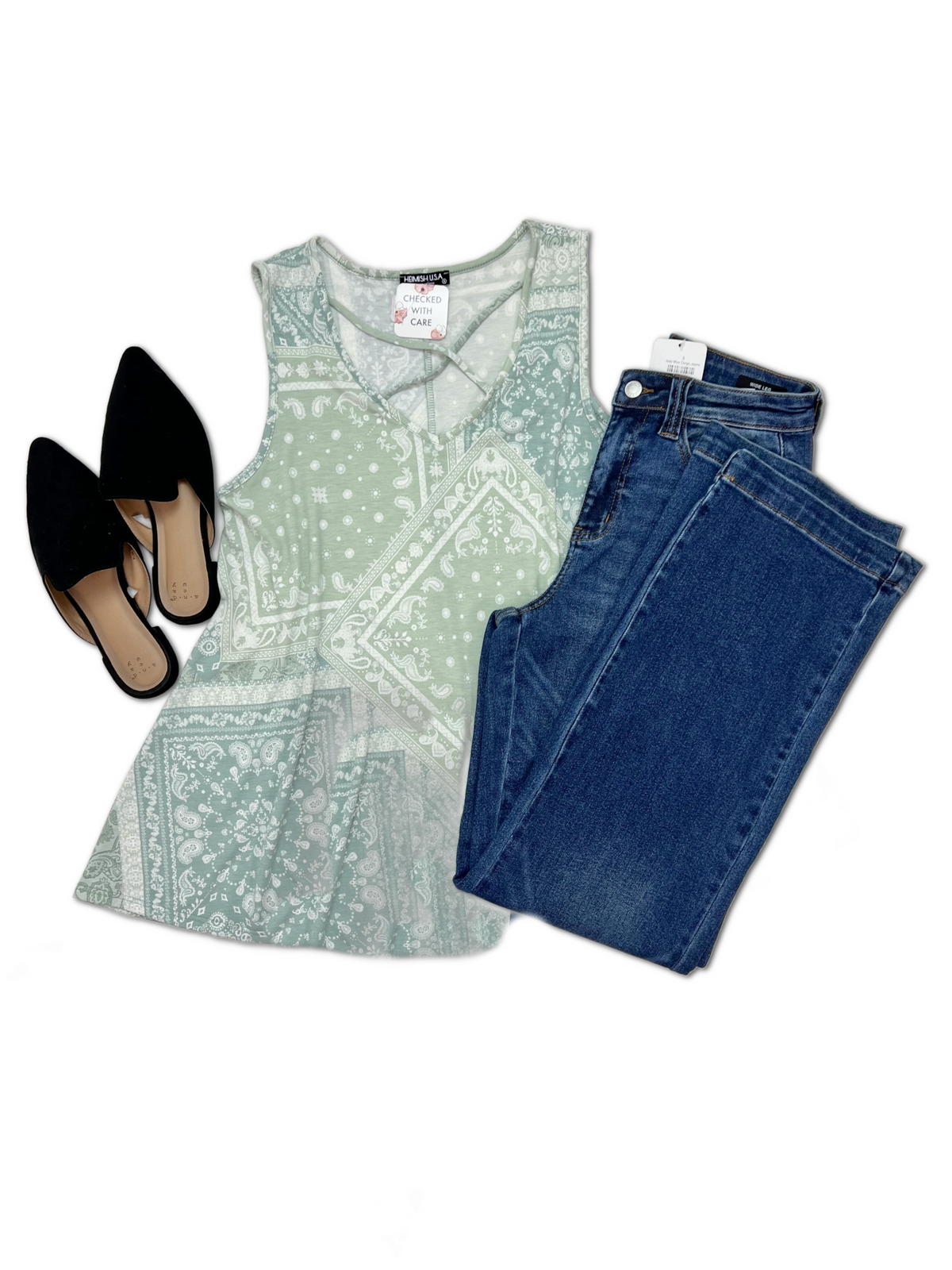 Bandana Sleeveless Top in Mint