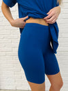 Comfy Cruising Top and Biker Shorts Set in Navy