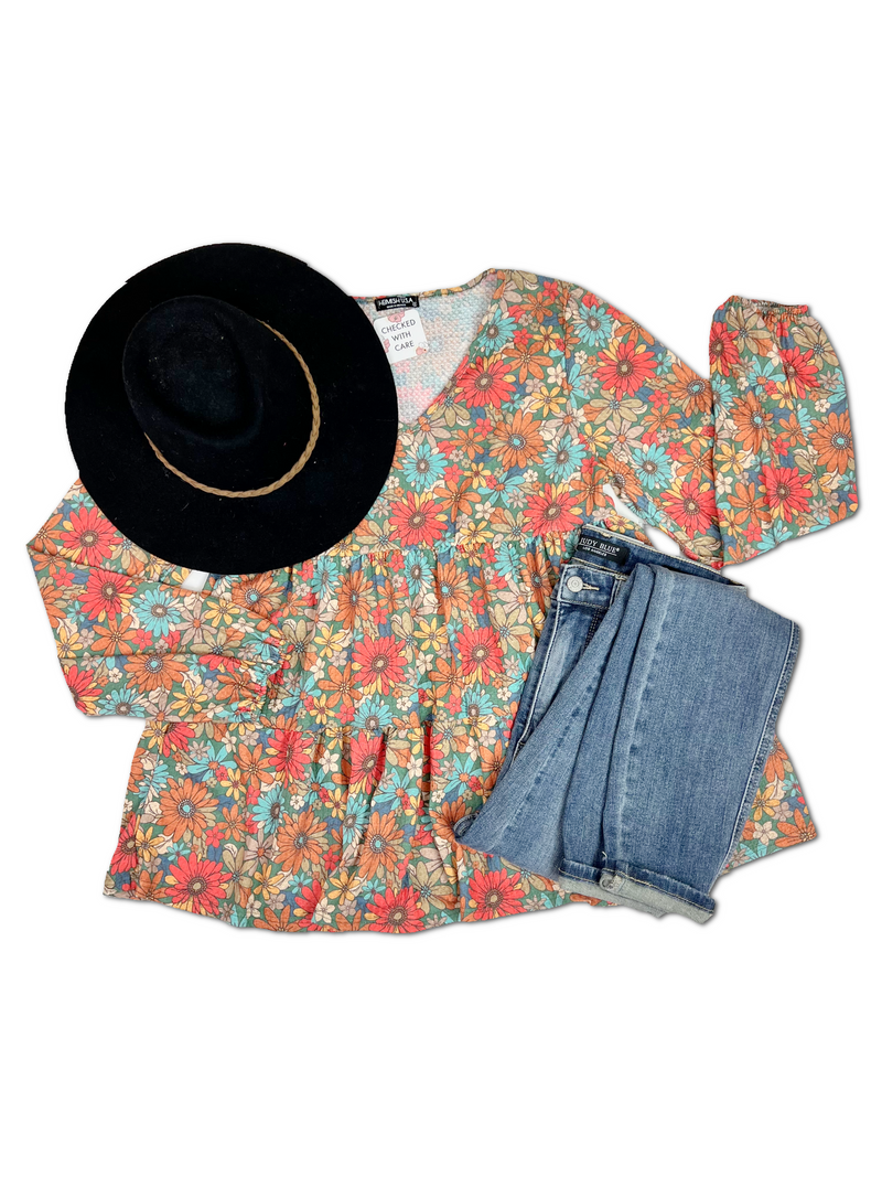 Freedom with Fall Floral Waffle Knit