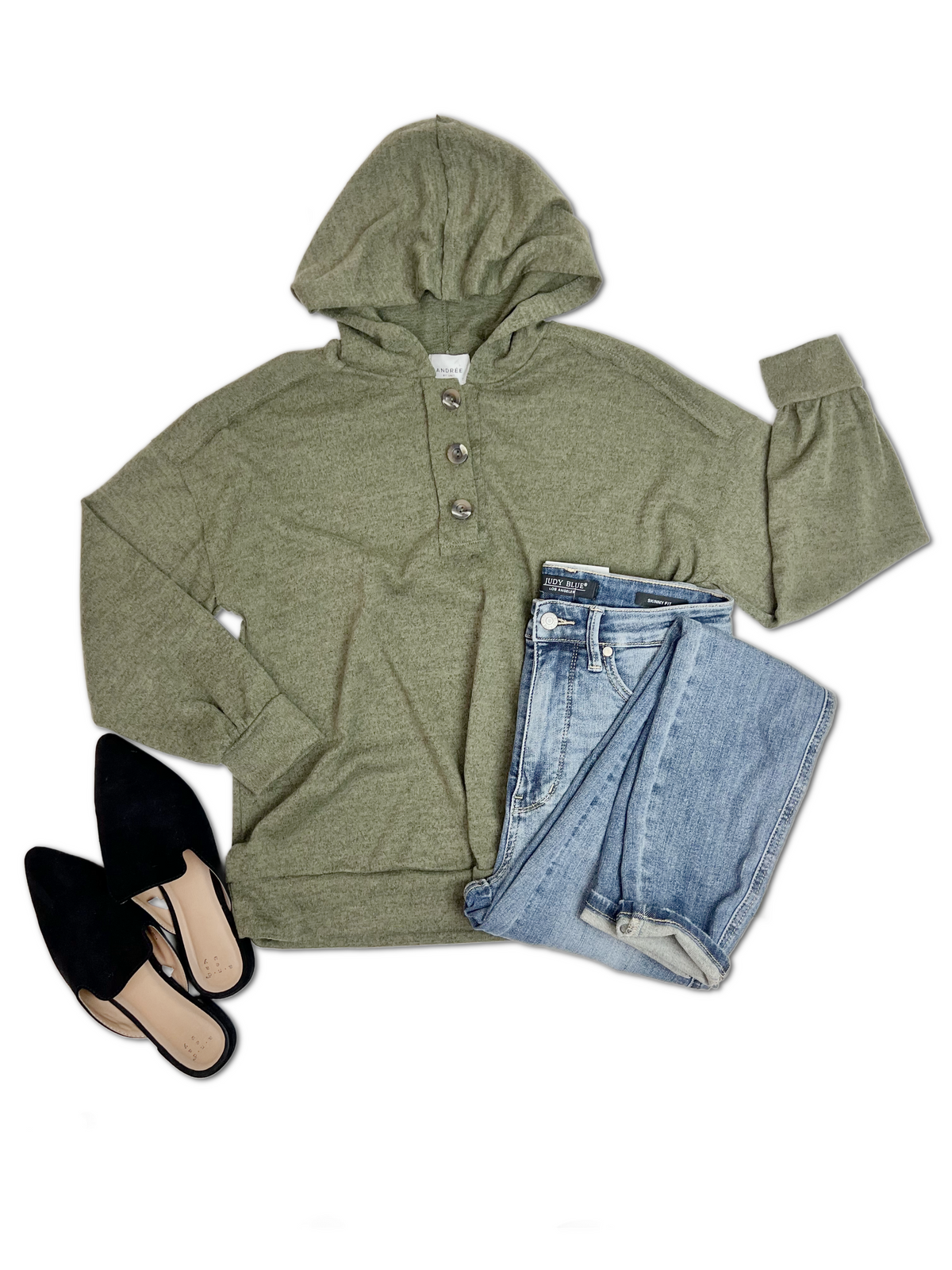 Devine Olive Hooded Pullover