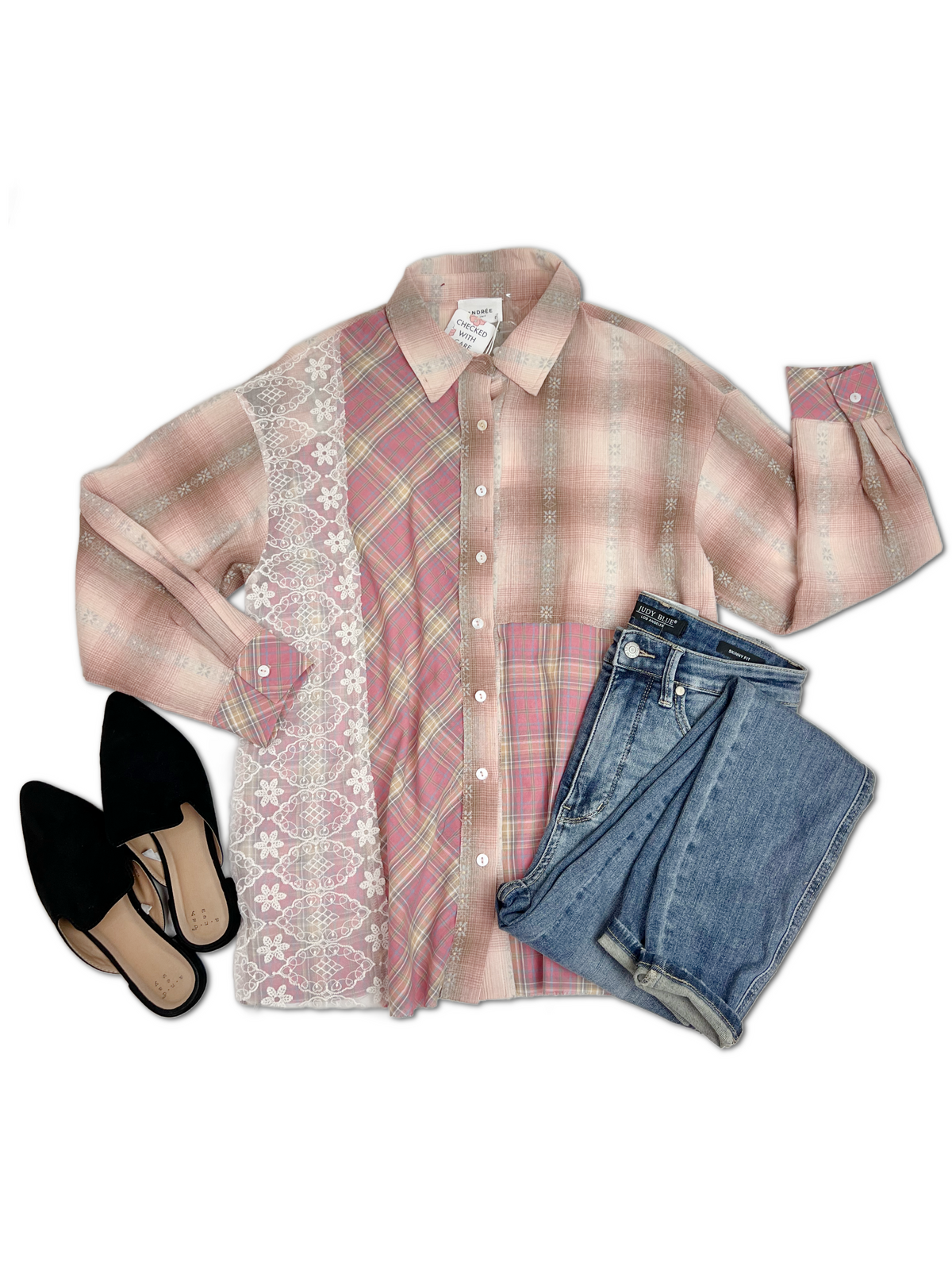 Pink Skies Plaid Button Down