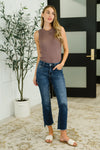 Nova High Waist Dark Wash Kick Flare