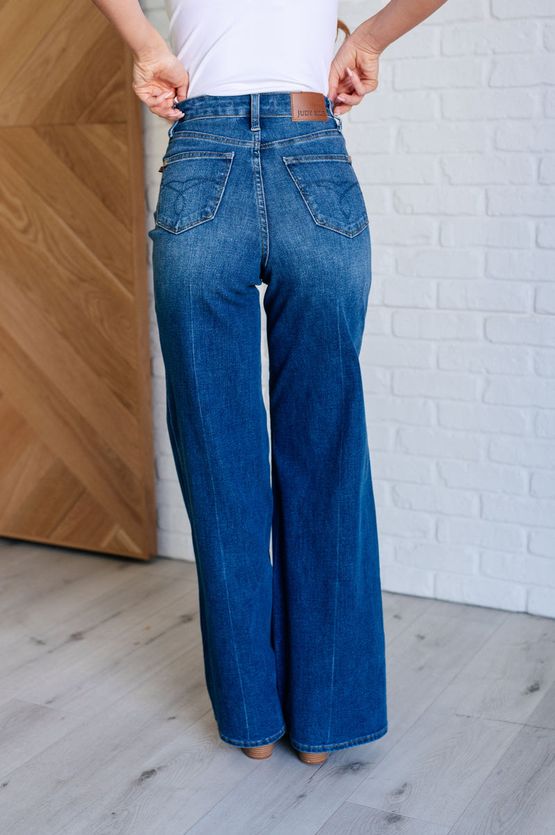 Eliza High Rise Control Top Retro Wide Leg Judy Blue Jeans