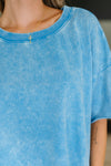Just My Type Mineral Wash Relaxed Top in Deep Sky