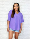 Just a Casual Girly V-Neck in Tropical Violet