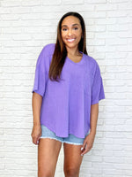 Just a Casual Girly V-Neck in Tropical Violet