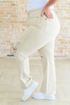 Selena High Rise Distressed 90's Straight Judy Blue Jeans in Bone