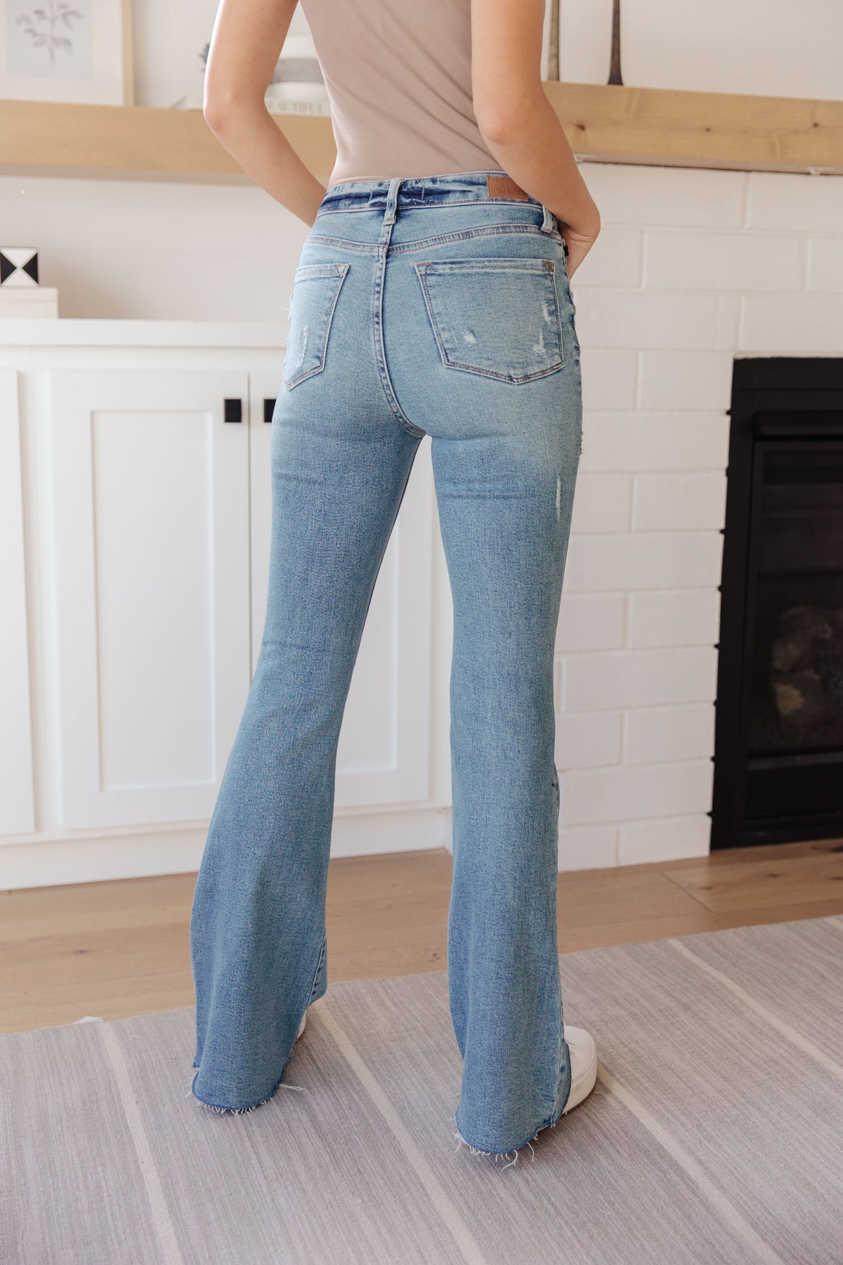 Kiana High Rise Heavy Destroy Flare Judy Blue Jeans