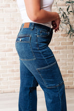 Leila High Rise Cargo Straight Judy Blue Jeans