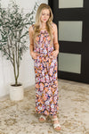 Live Your Best Life Floral Jumpsuit in Retro Floral