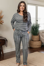 Loungin' in Stripes in Charcoal