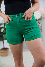 Seeing Green Tummy Control Judy Blue Shorts