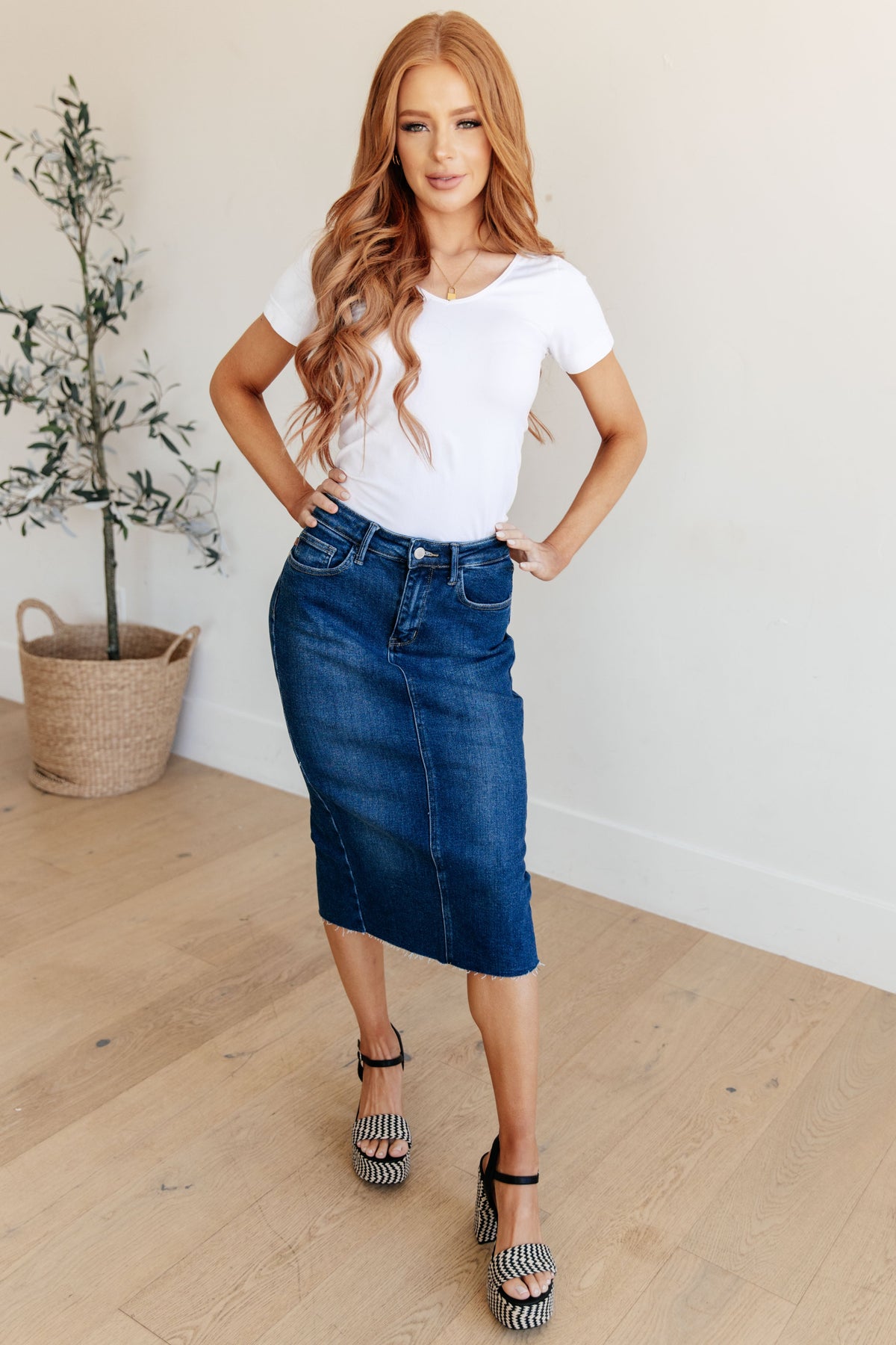 Marcy High Rise Denim Judy Blue Skirt