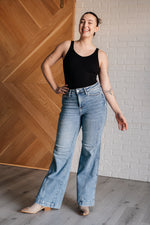 Melia High Rise Side Seam Detail Wide Leg Judy Blue Jeans