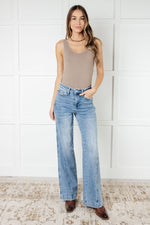 Melia High Rise Side Seam Detail Wide Leg Judy Blue Jeans