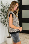 Meow's the Time Banded Hem Top in Leopard Print