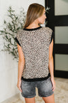 Meow's the Time Banded Hem Top in Leopard Print