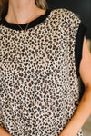 Meow's the Time Banded Hem Top in Leopard Print