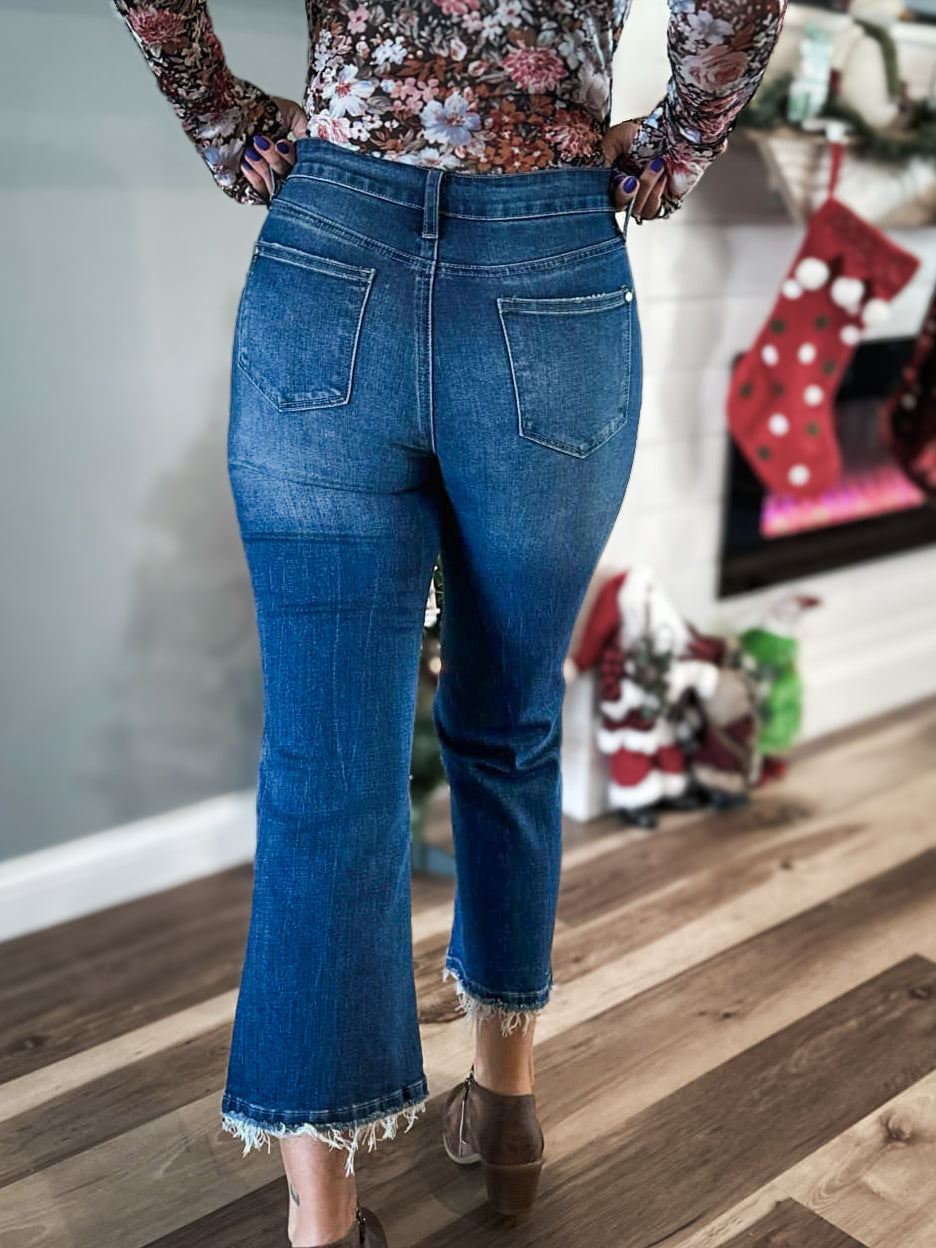 Marley High Rise Cropped Flared Denim