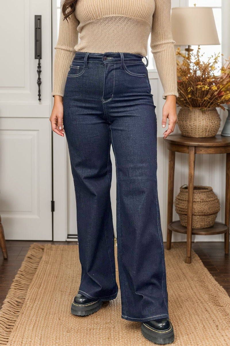 Midnight Denim Judy Blue Retro Wide Leg Jeans