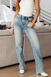 Miranda High Rise Plaid Cuff Vintage Straight Judy Blue Jeans