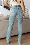 Miranda High Rise Plaid Cuff Vintage Straight Judy Blue Jeans